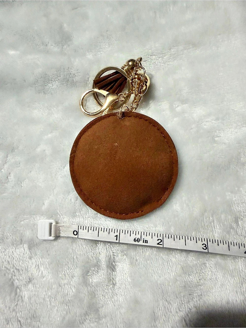 Brown Checker Print Rhinestone Plushie Keychain/ Bag Charm - Picture 5 of 5